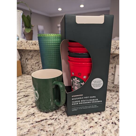 Starbucks Lot Package of 6 Hot Cups, 1 Cup and 1 Mug NWOT - Picture 2 of 5